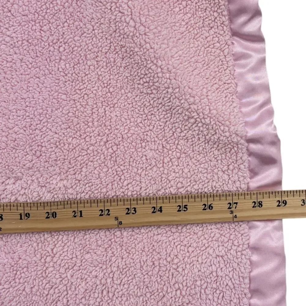 Winnie the Pooh and Piglet Baby Blanket Pink Plush Satin Back Crib Nursery